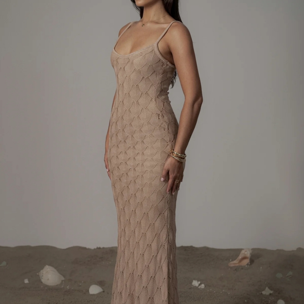 Elegant Tan Dress - Picture 4 of 13